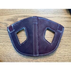 Vintage Burgundy Leather Horse Blinkers Eye Guards Felt Lined Equestrian Gear x3